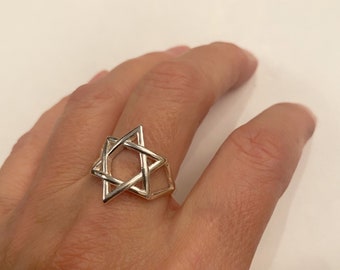 Sterling Silver Star of David Ring, Jewish Jewelry, Magen David