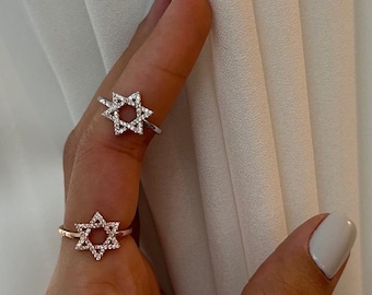 Star of David Ring, Jewish Star Ring,  Jewish jewelry, Judaica Jewelry, Magen David Ring, Sterling Silver 925, Rose Gold, Israel Jewelry