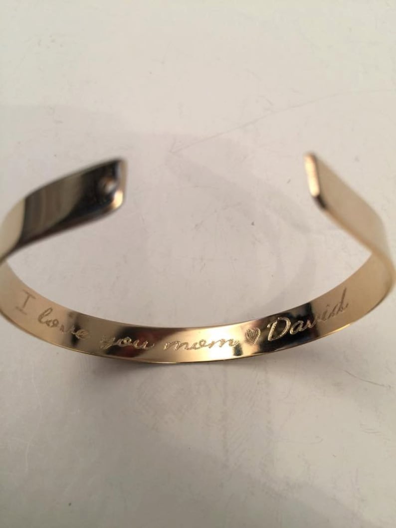 Engraved Gold Bracelet Personalized Bracelet Custom Engraved Etsy