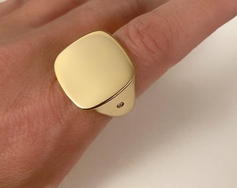 Square signet ring- Gold Filled ring | signet rings for women | mens signet ring |womens signet ring- Jewelry