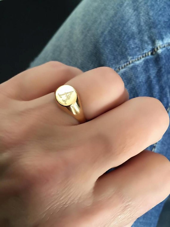 Engraved Ring Personalized Ring Signet Ring Women Ring Gift
