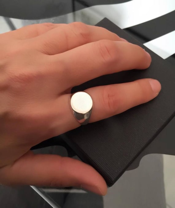 Silver Signet Ring, Women Ring, Men Ring, Initial Ring, Gift