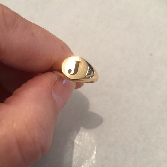 Pinky Ring, Personalized Ring, Gold Engraved Signet Ring Pinky Ring, Personalized Ring, Gold Engraved Signet Ring