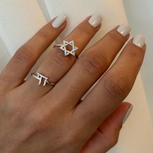 Star of David Ring, Jewish Star Ring, Jewish jewelry, Judaica Jewelry, Magen David Ring, Sterling Silver 925, Rose Gold, Israel Jewelry image 6