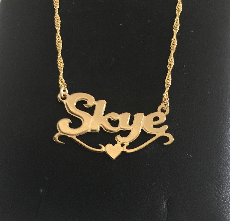 Daughter Gift Personalized Name Necklace Gold Nameplate Font Name Necklac Custom Personalized -Necklace name Any Name