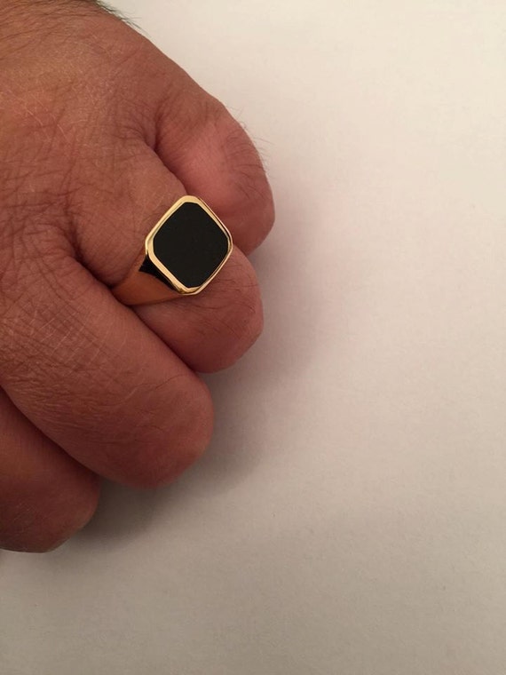 Signet Ring Men Ring Mens Ring Pinky Ring Onyx Ring. Silver