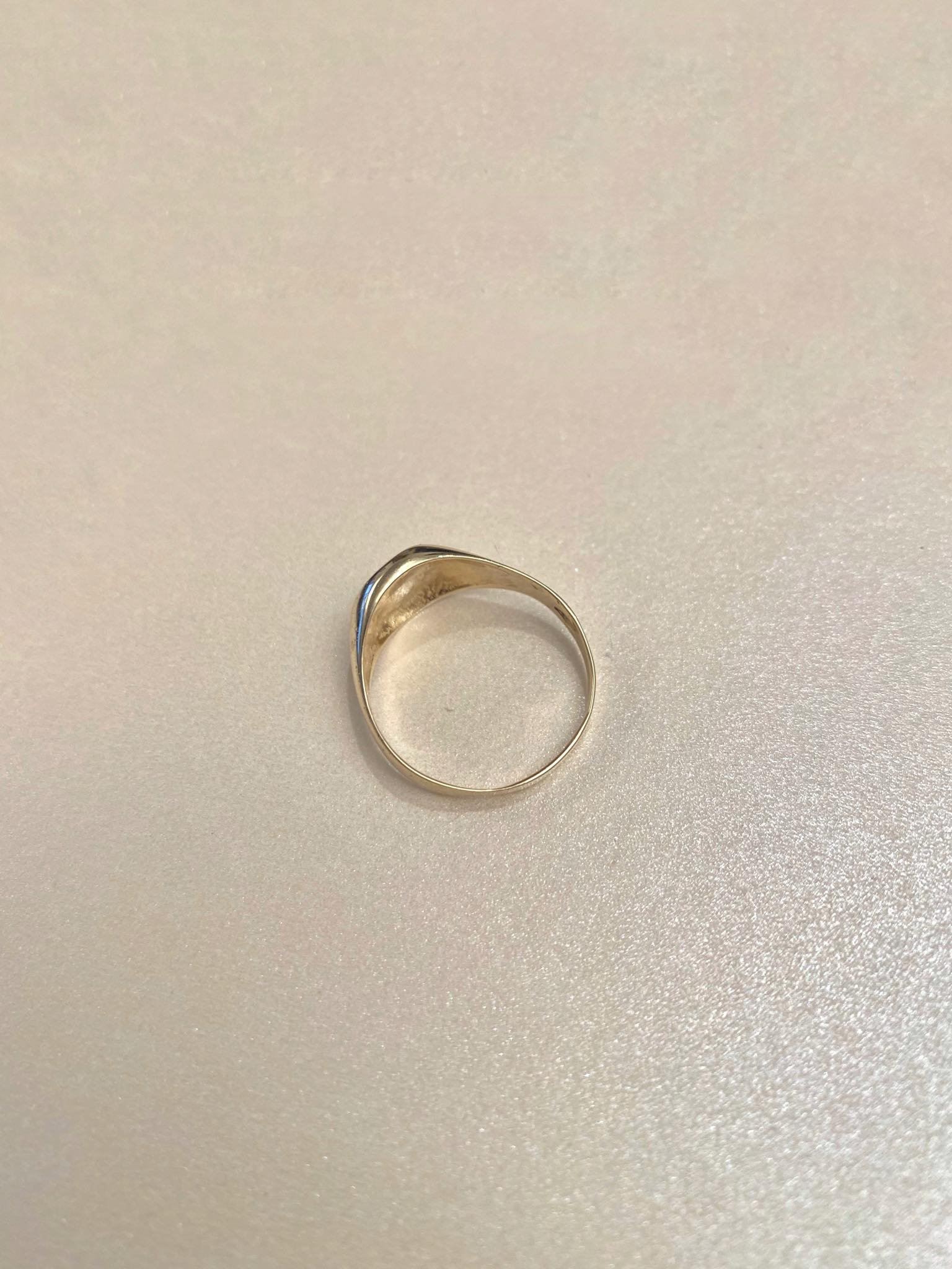 Gold monogram deals pinky ring