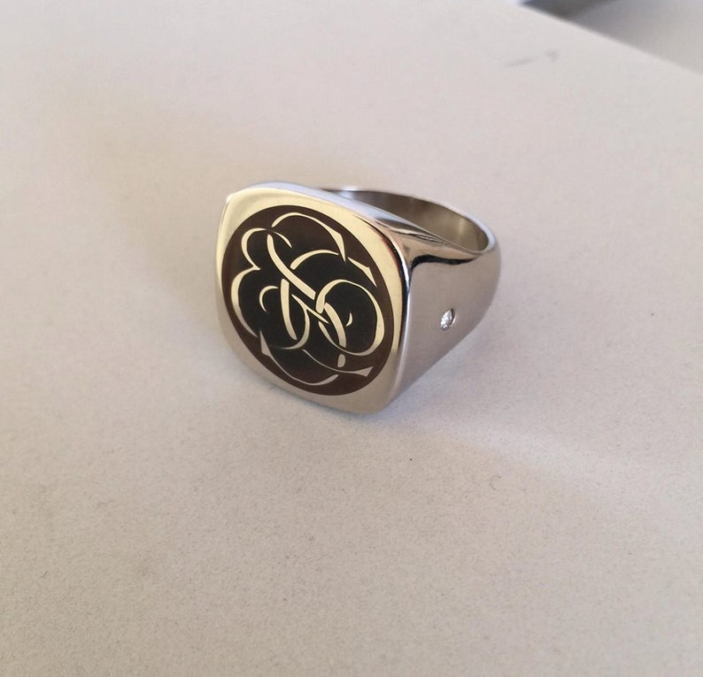 Square Signet Ring Image Ring Icon Crest Ring Mens Signet - Etsy