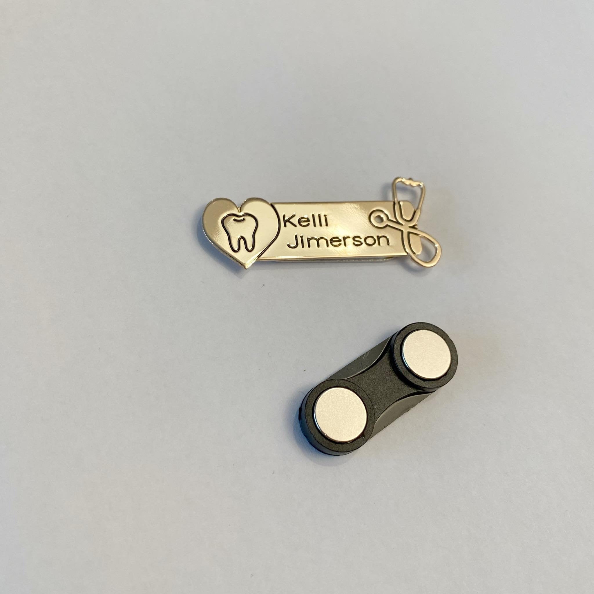 Name Tag Dental Hygienist Initial Brooch Customengraved Etsy India