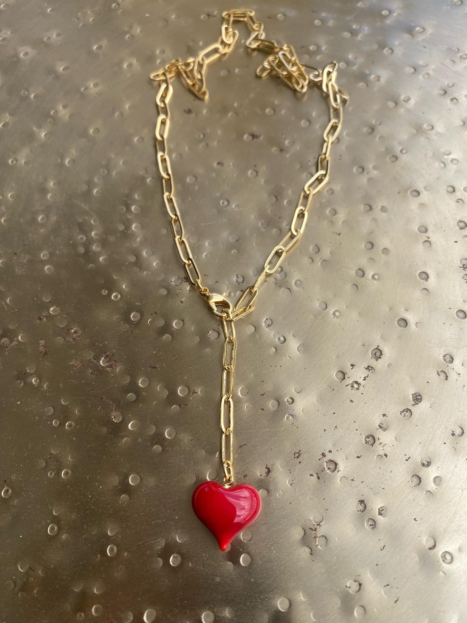 delivery Heart chain necklace ネックレス delivery Heart chain ハートチェーン 金属ネックレス