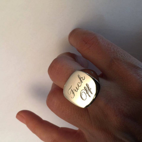 Mens pinky on sale ring with initial