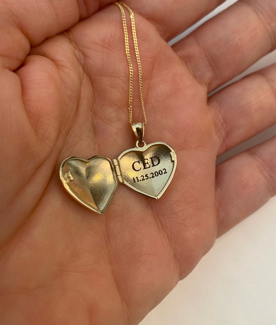 Buy 14K Gold Heart Locket Necklace Photo Locket Necklace Real