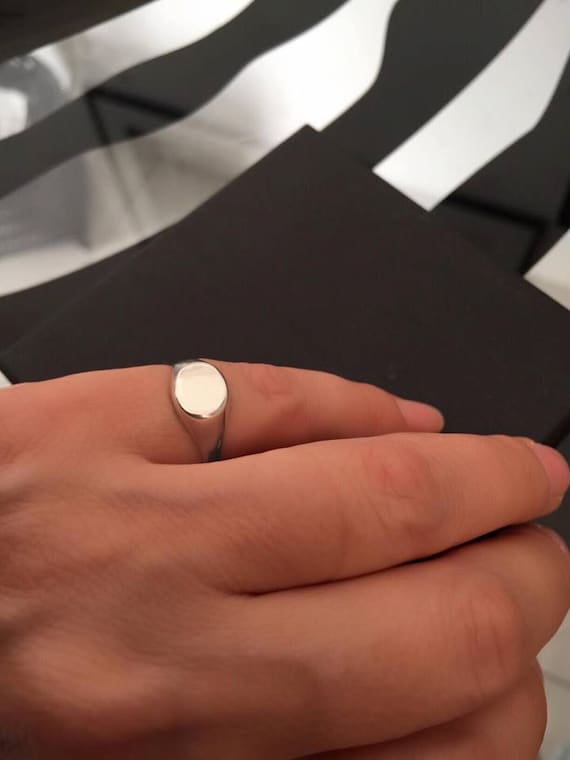 Sterling silver signet pinky ring best sale