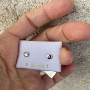 14K White Gold Earrings, Studs Earrings, Gold Minimalistic Jewelry, 14K Gold CZ Earring for Women, Girls Jewelry, Cute Dainty Earrings
