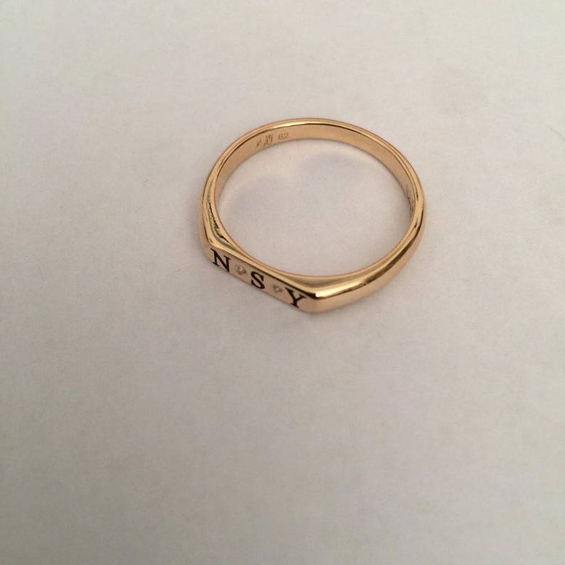 Gift for women Engraved ring Personalized Ring Initial ring Pinky ring letter Ring men women ring Monogram Initial Ring