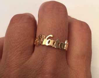 Name Ring Personalized Name Ring Gold Ring Name Initial Ring