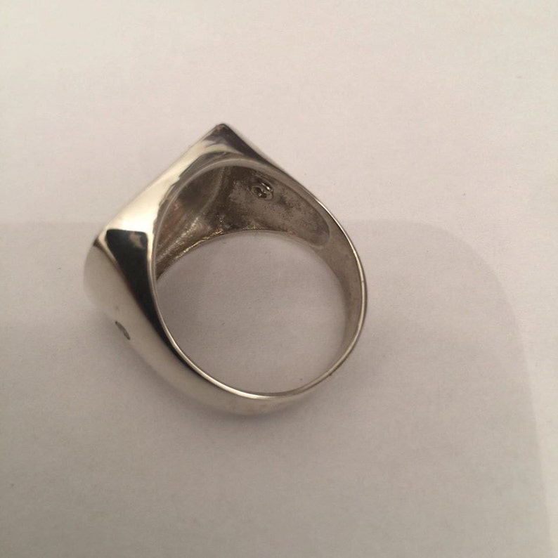 Square ring crest rings. mens ring silver Etsy