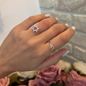 Star of David Ring, Jewish Star Ring, Jewish jewelry, Judaica Jewelry, Magen David Ring, Sterling Silver 925, Rose Gold, Israel Jewelry image 4