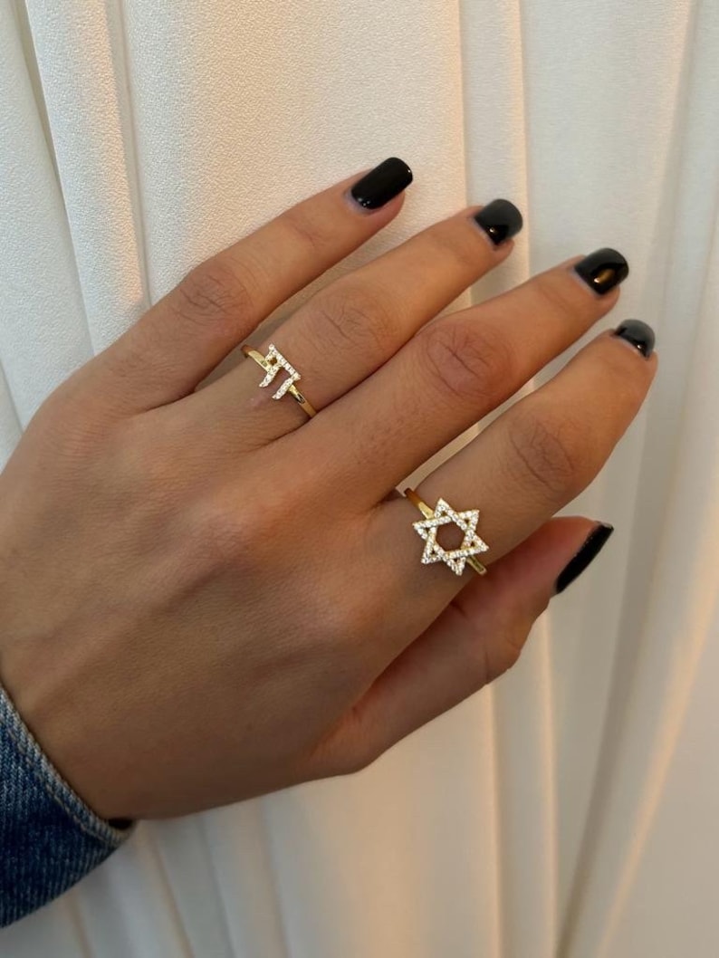 Star of David Ring, Jewish Star Ring, Jewish jewelry, Judaica Jewelry, Magen David Ring, Sterling Silver 925, Rose Gold, Israel Jewelry image 10