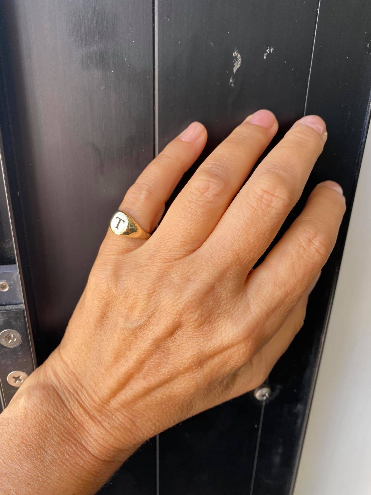 Pinky Ring, 14K Gold Rings, Signet Ring, Personalized Ring