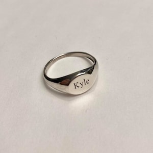 Engraved ring, Personalized Ring, Signet Ring, Initial ring, Monogram Initial Ring, letter Ring, Pinky ring, Sterling Silver 925