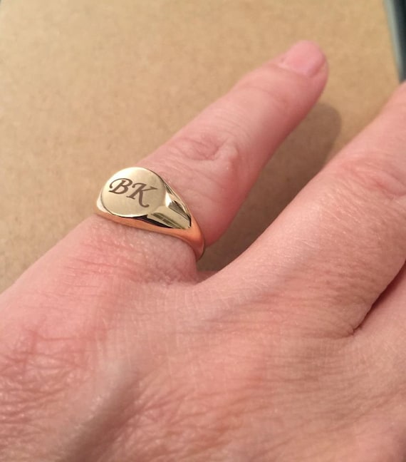 Ring, Letter Ring, Ring, Monogram Ring, Personalized Pinky Initial Size Engraved Handmade Pinkie Ring, Etsy - Gold Ring, Jewelry, Us 2 Signet 13