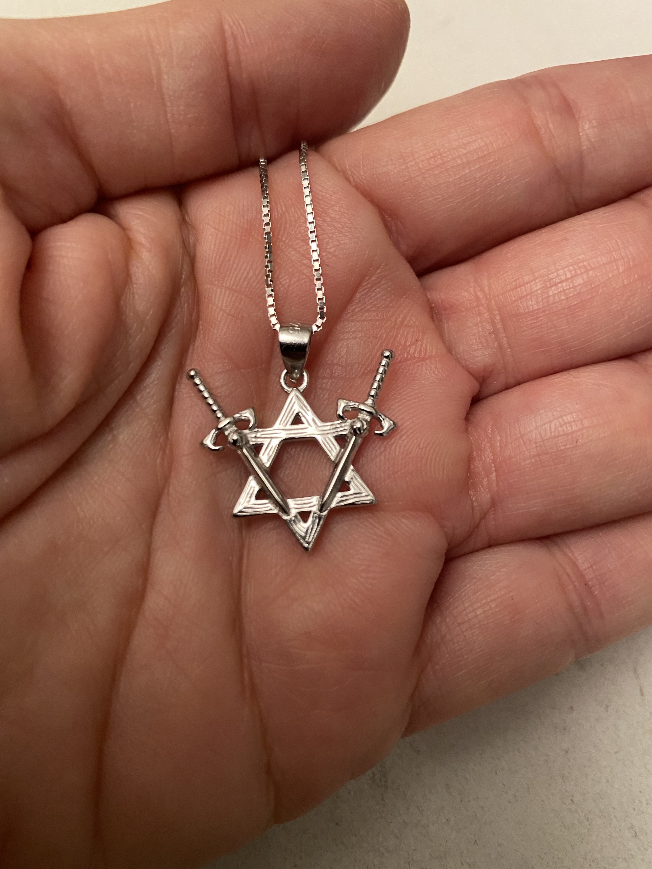 Star of deals david baseball necklace