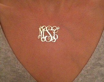 mothers day gift, Monogram Necklace,Personalized Monogram Necklace,Initials Necklace,Custom Necklace,Monogram Pendant,Monogram Jewelry