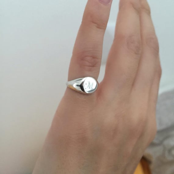 Silver Signet Ring Women Ring Men Ring Initial Ring Gift -  Norway