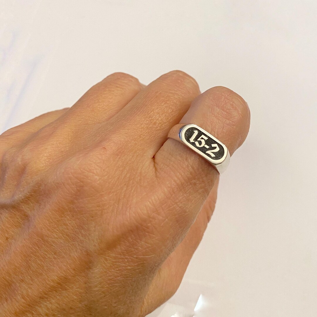 Date Ring Personalized Number Ring Gothic Year Number Etsy