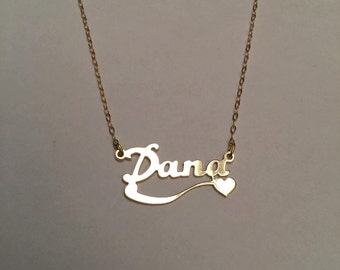 Name Necklace - Script Name Necklace - Gold Necklace With Name - Personalized Name Necklace - Custom Name Necklace