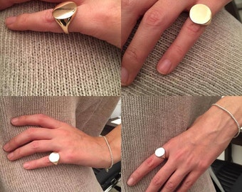 Signet Rings, Gold Ring / silver ring, Signet Ring, women ring, men ring, Initial ring, Gift for Her, Gift for Him, Pinky ring