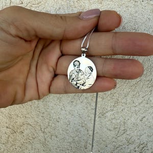 Portrait Necklace, Photo Necklace, Picture Engraved Pendant, Custom Picture Necklace, Customized Necklace, Personalized Jewelry