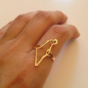 israel Ring, israel Karte Ring, jüdischer Schmuck, Jejuda, Bar / Bat Mitzva Geschenk