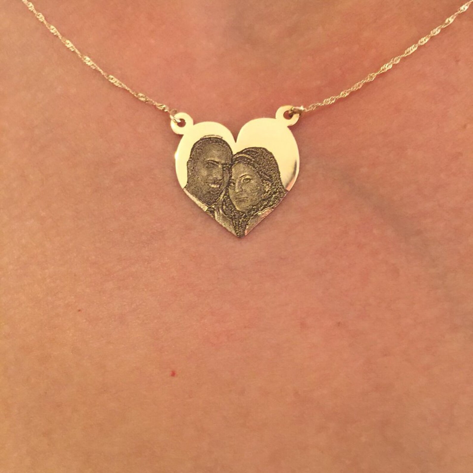 Photo Necklace 14K Gold Custom Photo Jewelry custom portrait Etsy