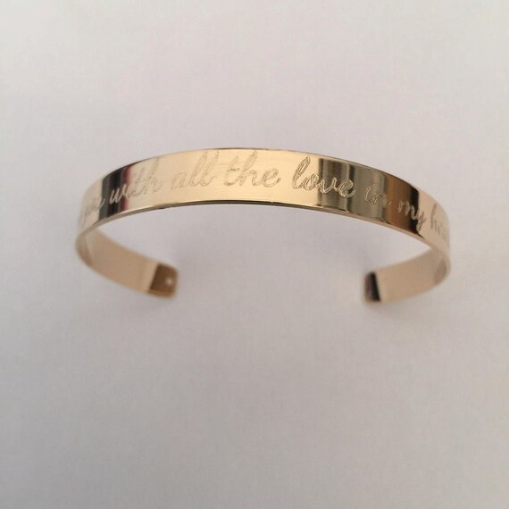 de oro grabada pulsera personalizada pulsera - Etsy