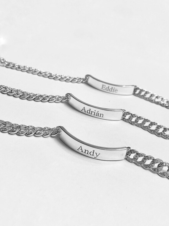 アクセサリー Engraved Cutstone Link Bracelet Antidote BUYERS CLUB ⁡ Engraved ID Bracelet ⁡ Engraved Box