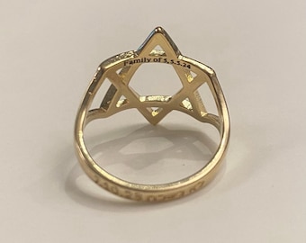Star of David Ring | Sterling Silver or Gold plating | Personalized Jewish Ring | Judaica Gift