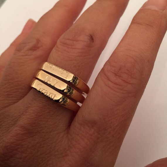 Engraved ring Personalized Ring men / women ring Initial Etsy