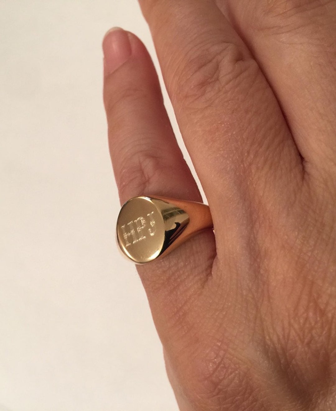 Pinky Signet Ring, Gold Oval Engraved Ring, Custom Jewelry - Etsy