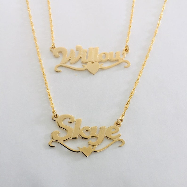 Daughter Gift Personalized Name Necklace Gold Nameplate Font Name Necklac Custom Personalized -Necklace name Any Name