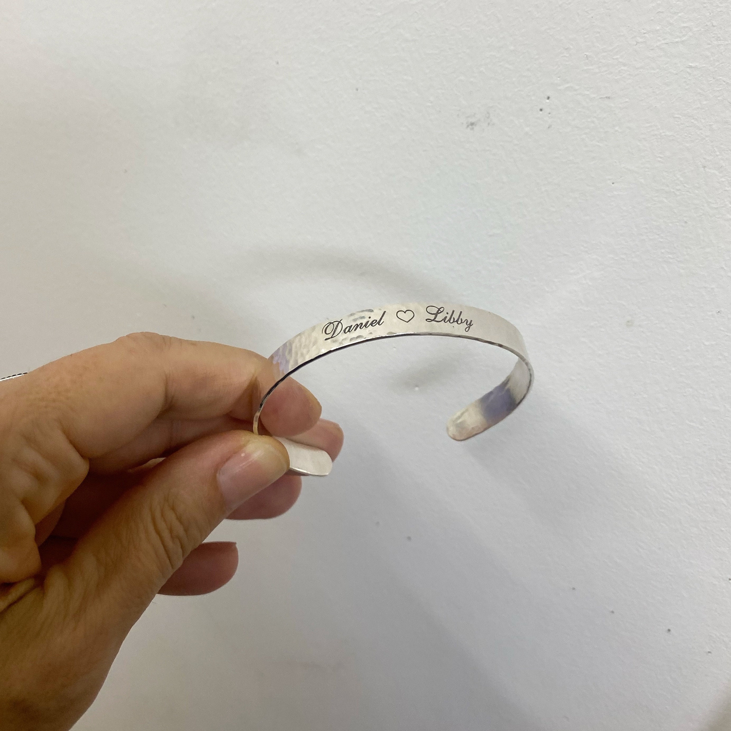 Sterling Silver Bracelet Personalized bracelet Custom cuff bracelet Engraved Jewelry