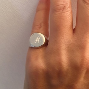 Pinky ring, Signet Ring, Engraved ring, Personalized Ring, sterling silver ring, Monogram Initial Ring, letter Ring