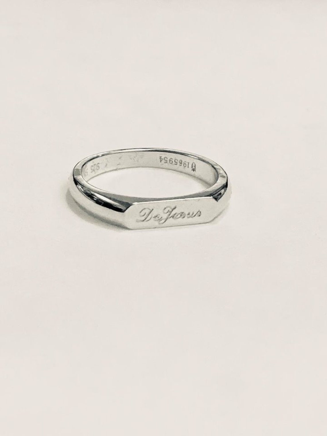 Engraved Sterling Silver Ring, Personalized Initial Stacking Ring - Etsy