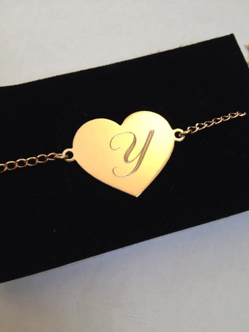 birthday gift personalized monogram Heart Bracelet personalized initial engraved bracelet gift ideas Friendship Bridesmaid Bracelet