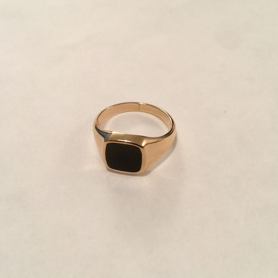 Black Onyx Ring Signet Ring Women Ring Men Ring Pinky Ring