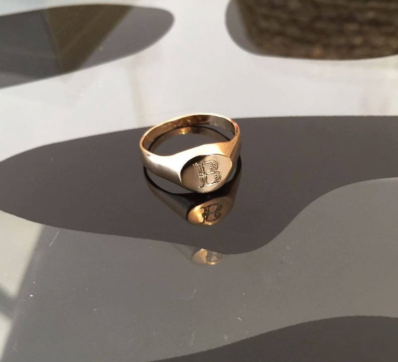 Initial ring personal jewelry Personalized Ring special gifts pinky ring Initial Ring Signet Ring Monogram engrave ring