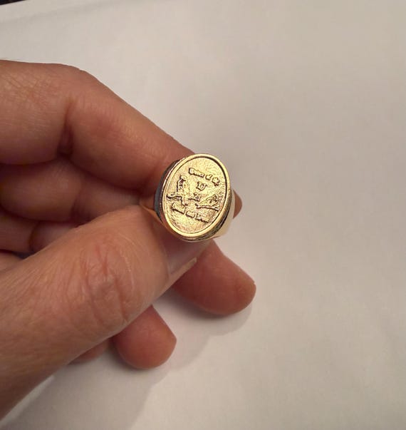 Anello Sigillo Stemma Reale Britannico In Argento Sterling 925 Personalizzabile Incisione