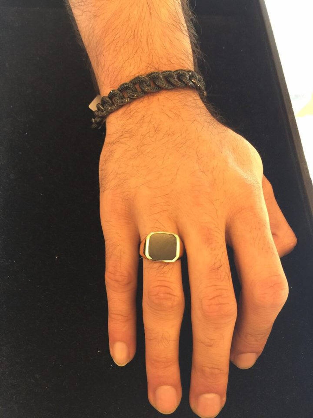 Black Onyx Ring, Signet Ring, Mens Ring, Black Stone Ring