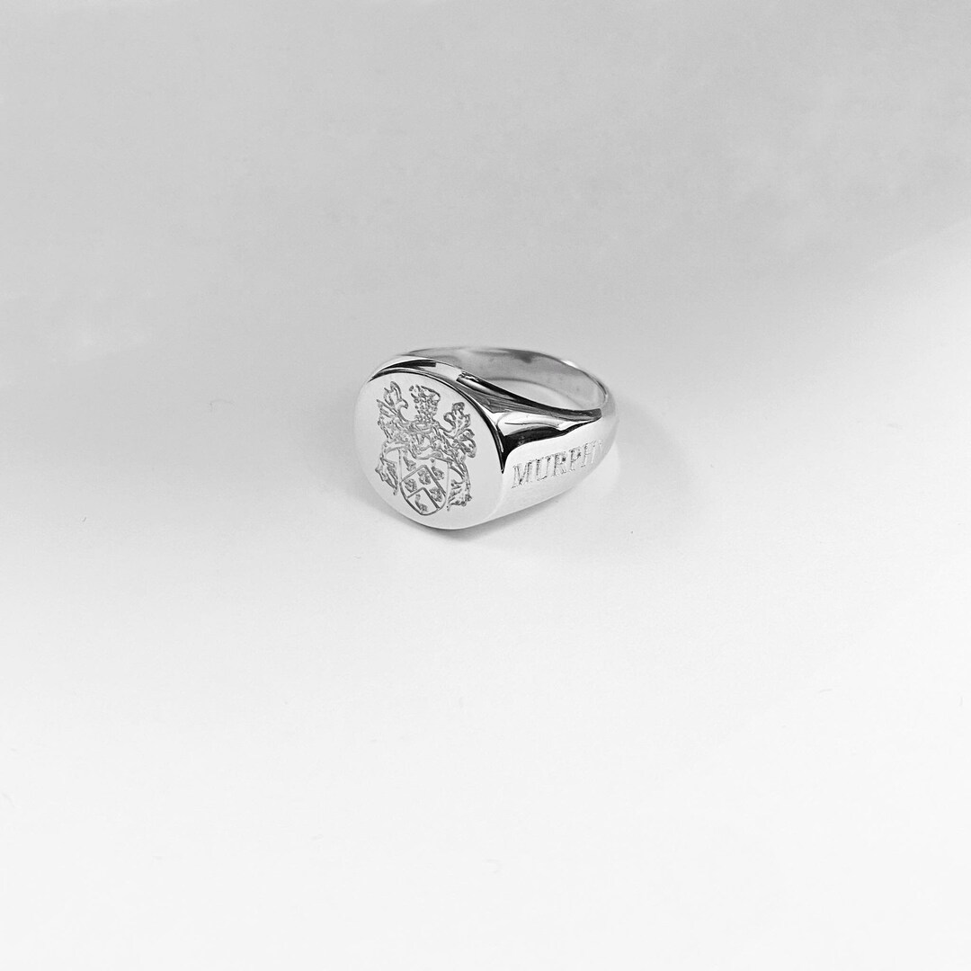 Crest Ring, Pinky Rings, Image Engraved Personalized Ring, Family Crest Rings, Coat of